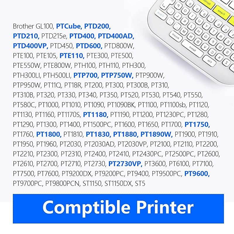Compatible 12mm 047 Laminated White Tape Replace Brother Label Tape TZe231 TZe231 TZ231 TZ231 for PTouch PTD210 PTD200 PTH110 PTD400 PTD600 Label Maker 12 Inch Black on White