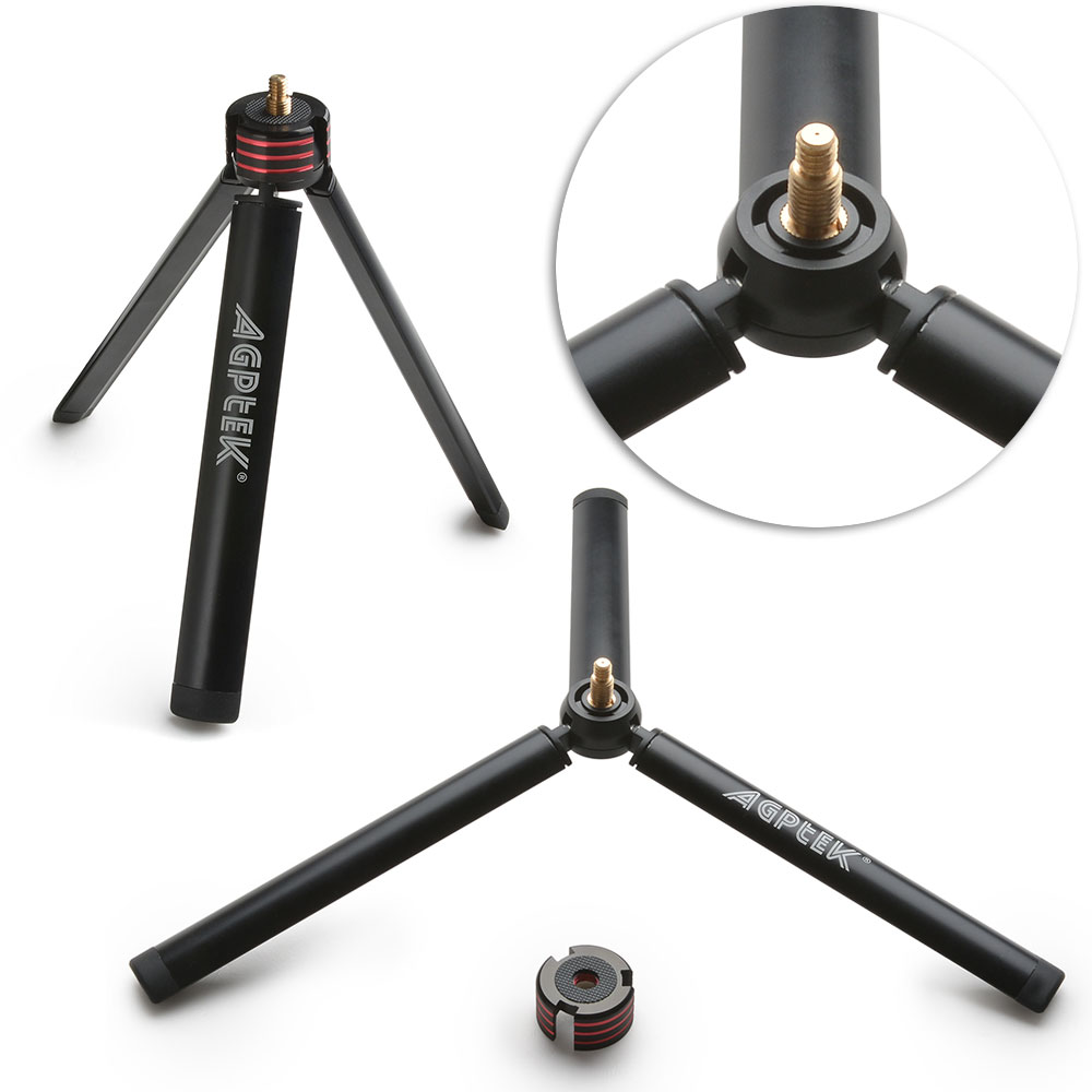 AGPtek Aluminium Alloy Mini Tripod Mount 1/4 inch screw for GoPro Hero 4 Session 4 3+ 3 2