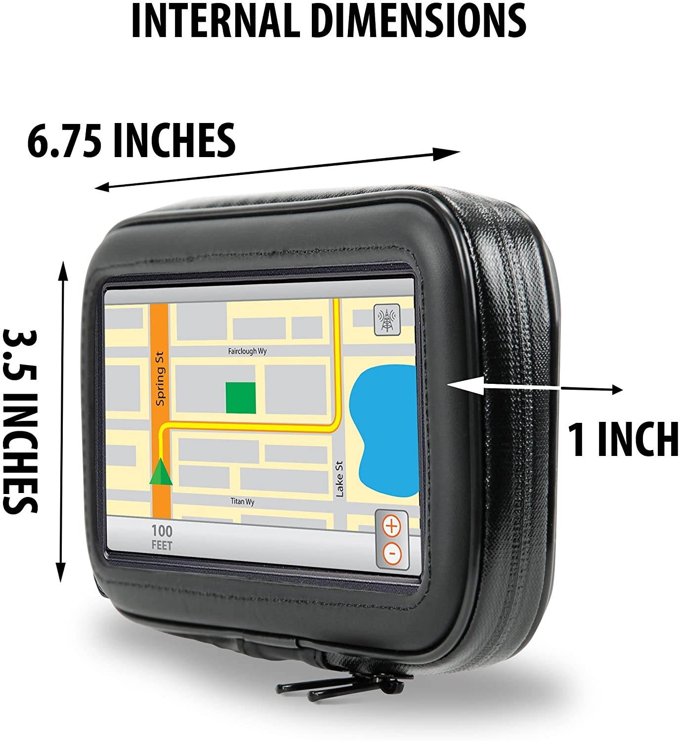 USA Gear Motorcycle GPS Bike Phone Mount with Handlebar Waterproof Touch Case with 360 Degree Viewing - Compatible with Garmin , Zumo , Magellan , Tomtom , Trail Tech and GPS Units up to 6.75 Inch