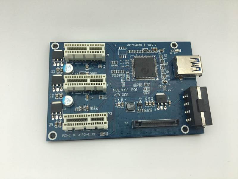 PCI E 1 to 3 PCI express 1X slots Riser Card Mini ITX to external 3 PCI E slot adapter PCIe Port Multiplier Card VER005 1X TO 16