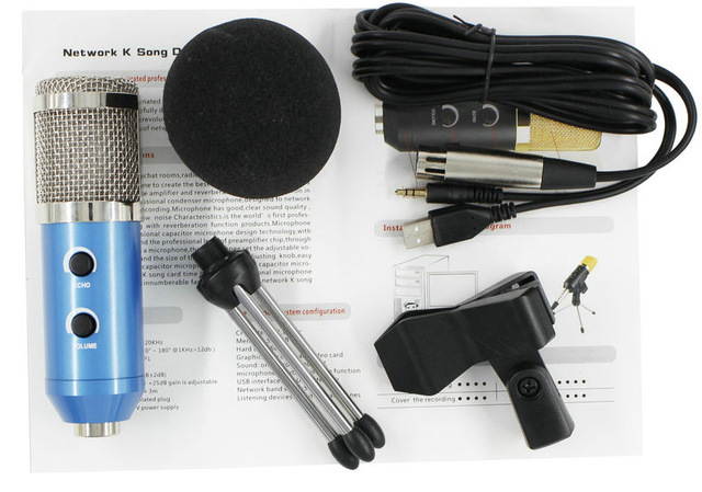 MK-F200FL USB Condenser Microphone With Tripod For Computer Condenser Studio Video Recording Karaoke Mic