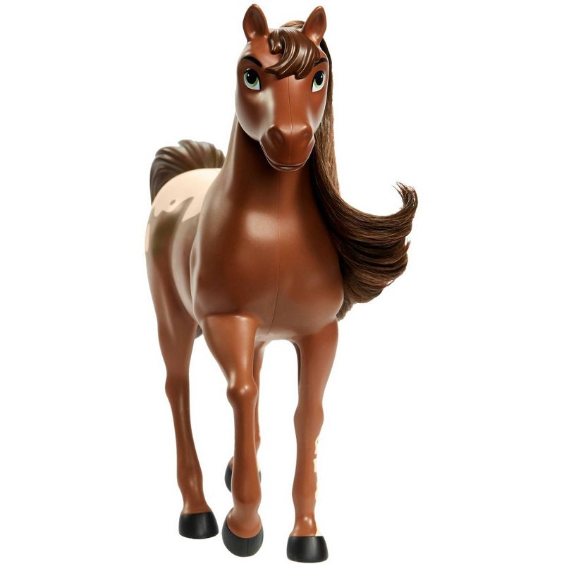 Spirit Untamed 8" Herd Horse, Moving Head, Chestnut Pinto with Long Black Mane & Playful Stance