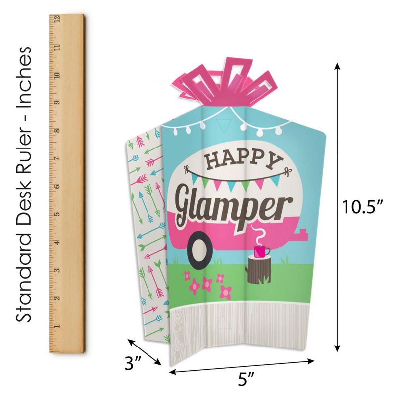Big Dot of Happiness Let's Go Glamping - Table Decorations - Camp Glamp Party or Birthday Party Fold and Flare Centerpieces - 10 Count