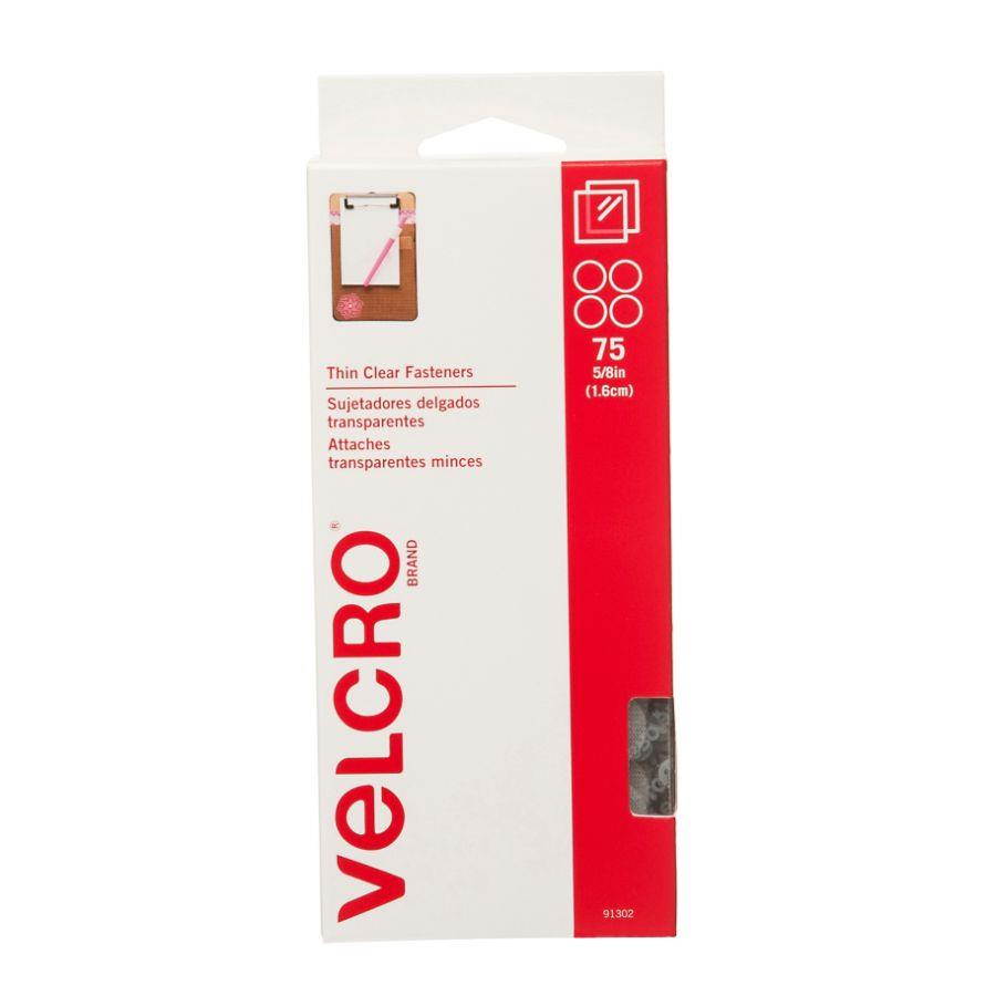 Velcro 91302 Sticky-Back Hook & Loop Fasteners  5/8   Diameter Coins  Clear  75 per Pack