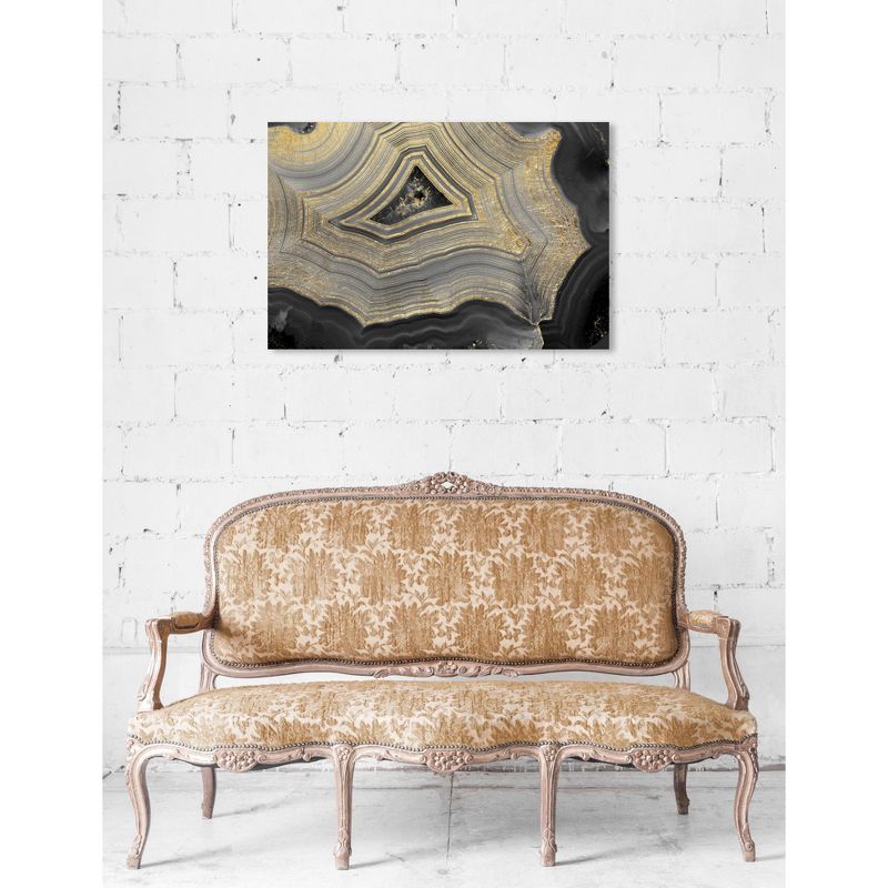 24" x 36" Dubbio Geode Abstract Unframed Canvas Wall Art in Gold - Oliver Gal