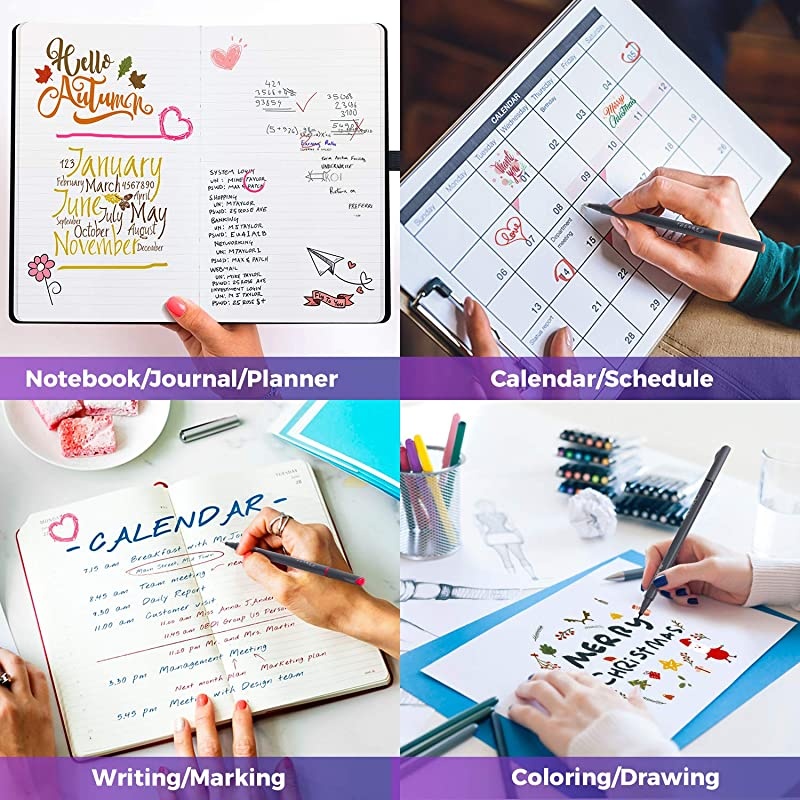 Fineliner Pens 24 Bright Colors Fine Point Pens Colored Pens for Journaling Note Taking Writing Drawing Coloring Planner Calendar Office School Teacher Classroom Fine Tip Marker Pens Supplies