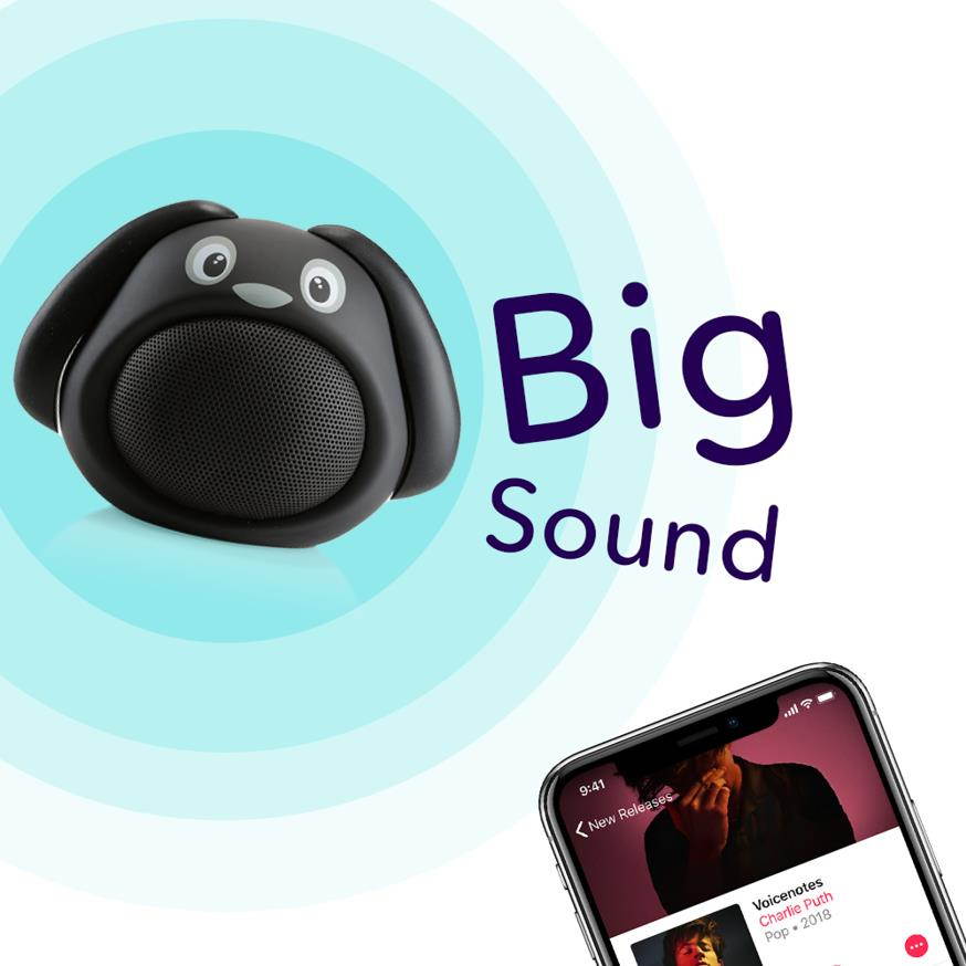 Compact iCute Bluetooth Wireless Speaker Dog Black