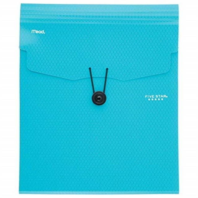 five star expanding file folder, 5pocket vertical expandable file folder, teal 72502