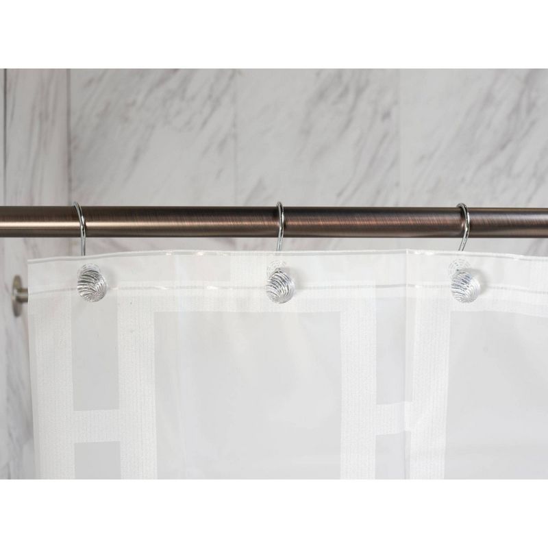 Elisha Globe Shower Curtain Hooks Clear Set of 12 - Elegant Home Fashions