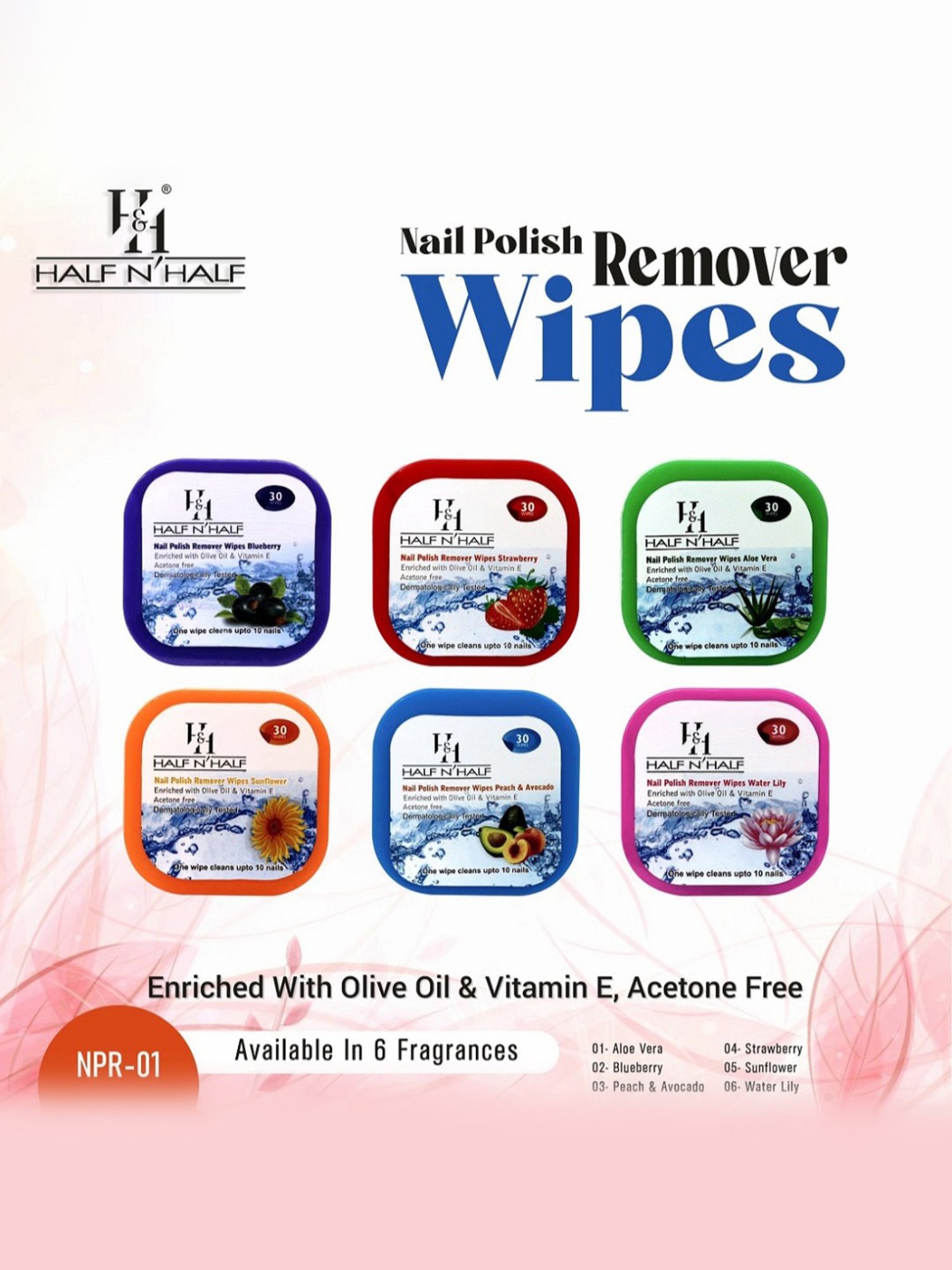GLAM Nail Wipes Lavender Fragrance - 36 Wipes
