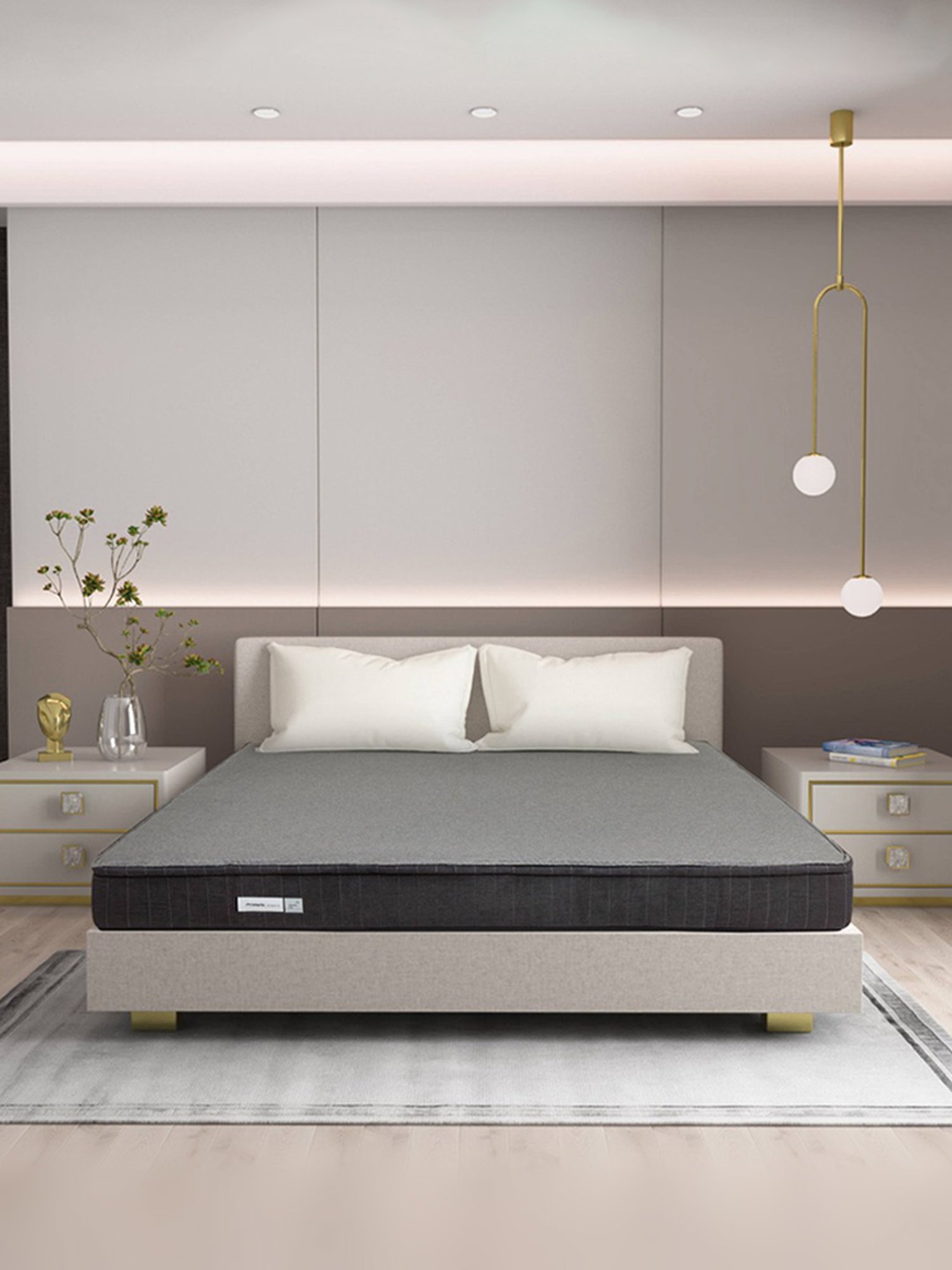Godrej Interio Air Sense Grey Fabric Queen Bonnell Spring Mattress