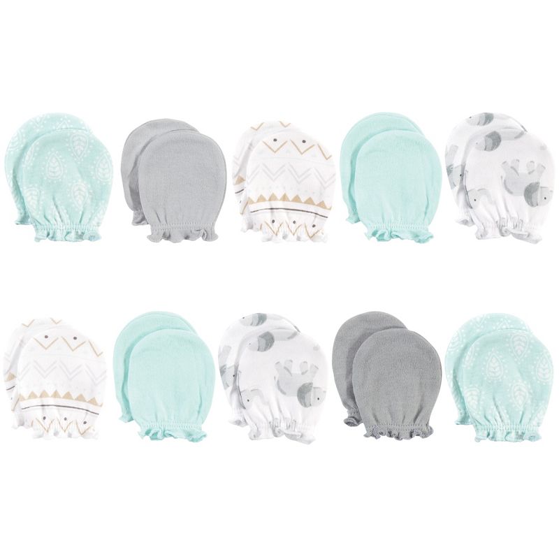 Luvable Friends Baby Cotton Scratch Mittens 4pk, Owl, One Size