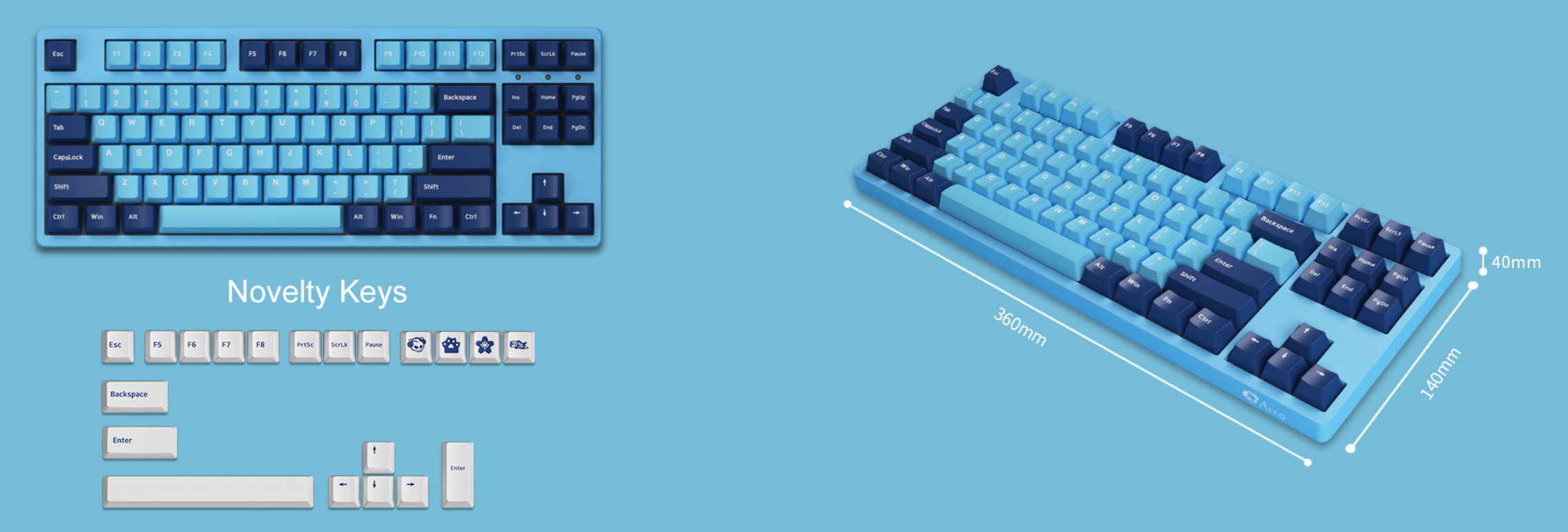 Akko 3108V2 Sailor Moon Gaming Mechanical Keyboard Pink Switch Double Shot Dye Sub PBT Keycaps NKRO Detachable USB Type-C Pink Cat Paw