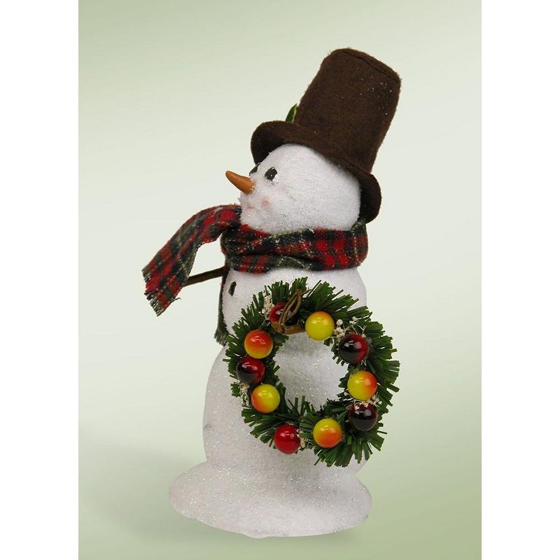 Byers Choice 8" Small Snowman with Wreath Christmas Caroler Figure