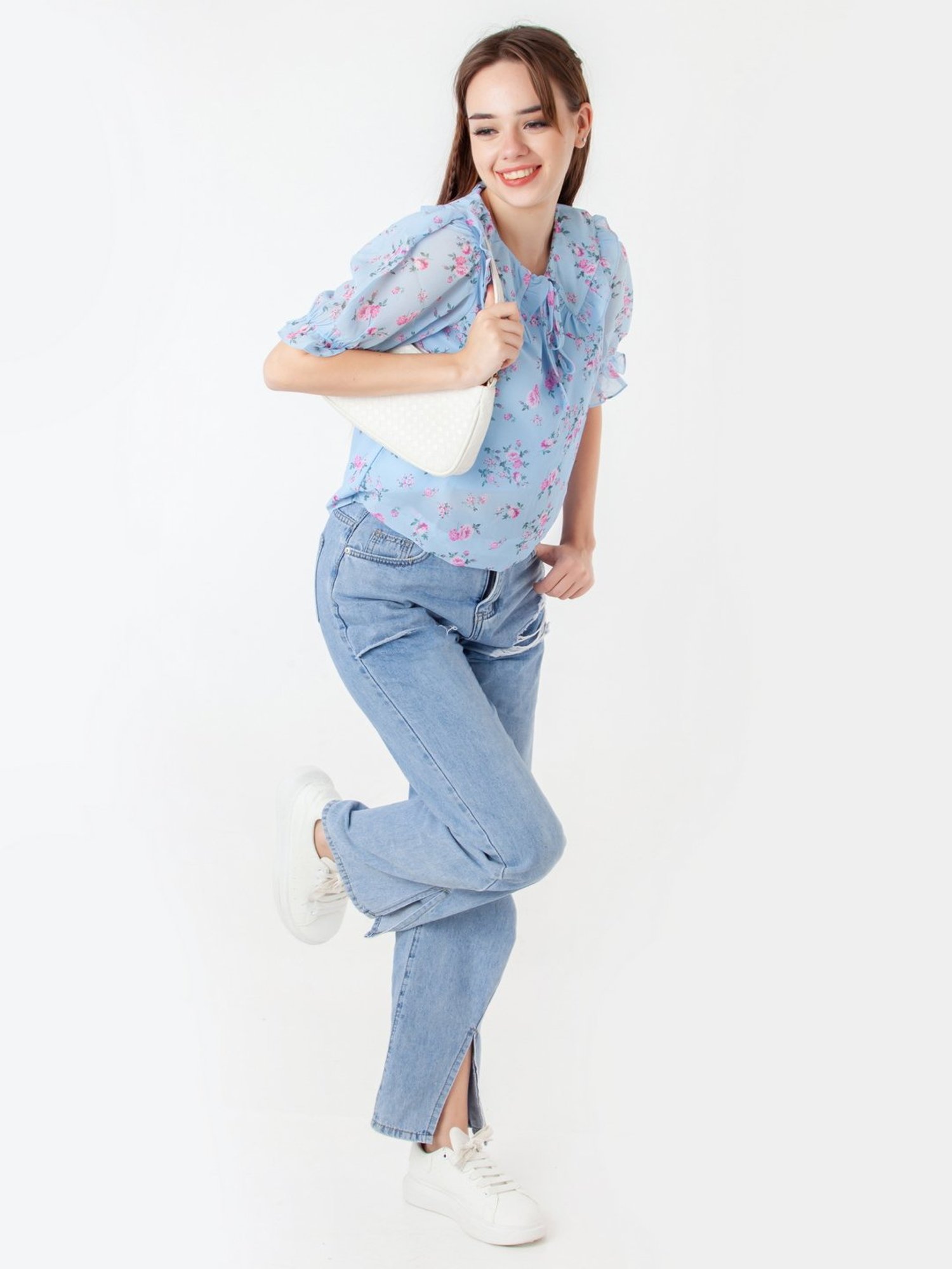 Zink London Blue Printed Top