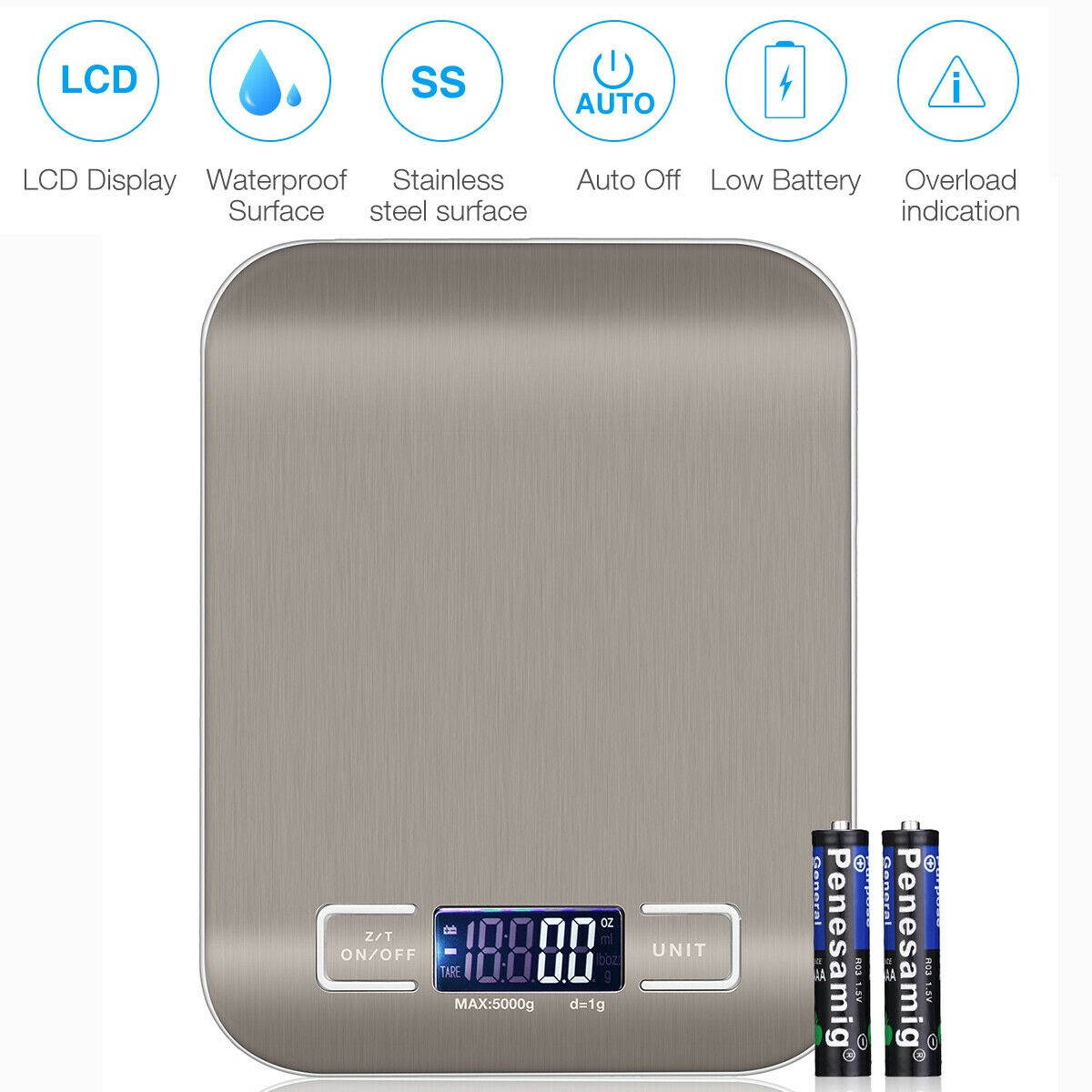 Digital Kitchen Food Diet Postal Scale Portalbe Weight Balance 5KG / 1g 11lb