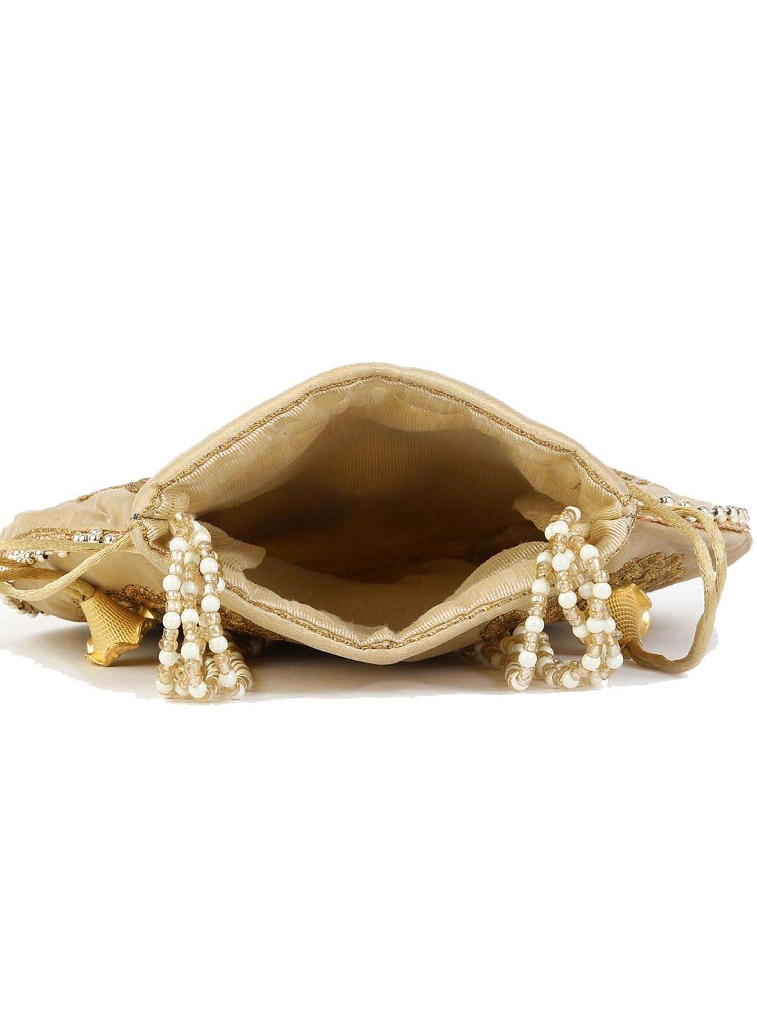 Gaurapakhi White Embroidered Potli