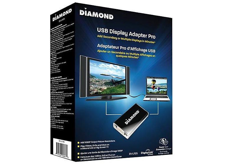 Diamond Multimedia USB External Video Display Adapter, White BVU195