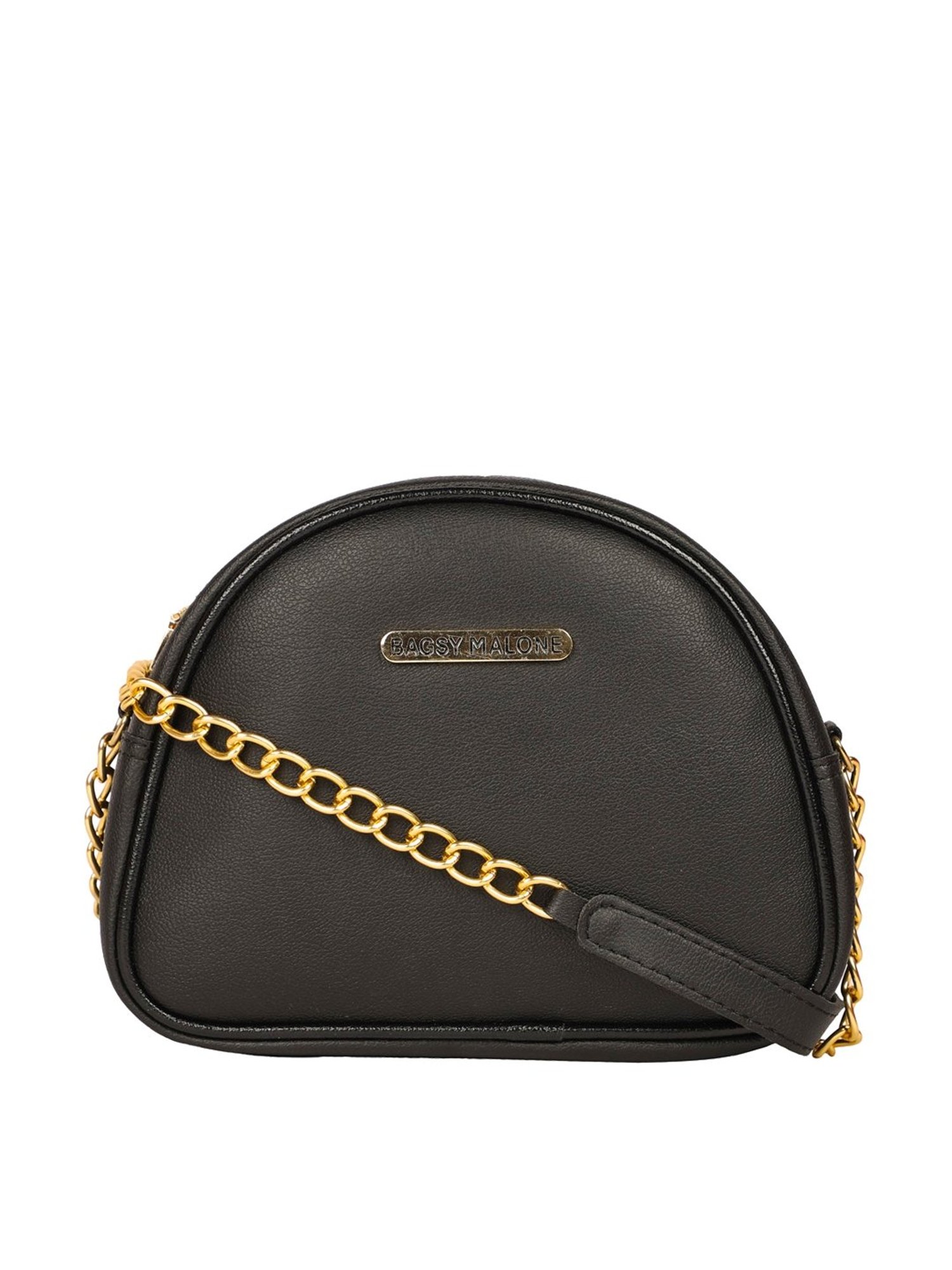 Bagsy Malone Black Solid Medium Handbag