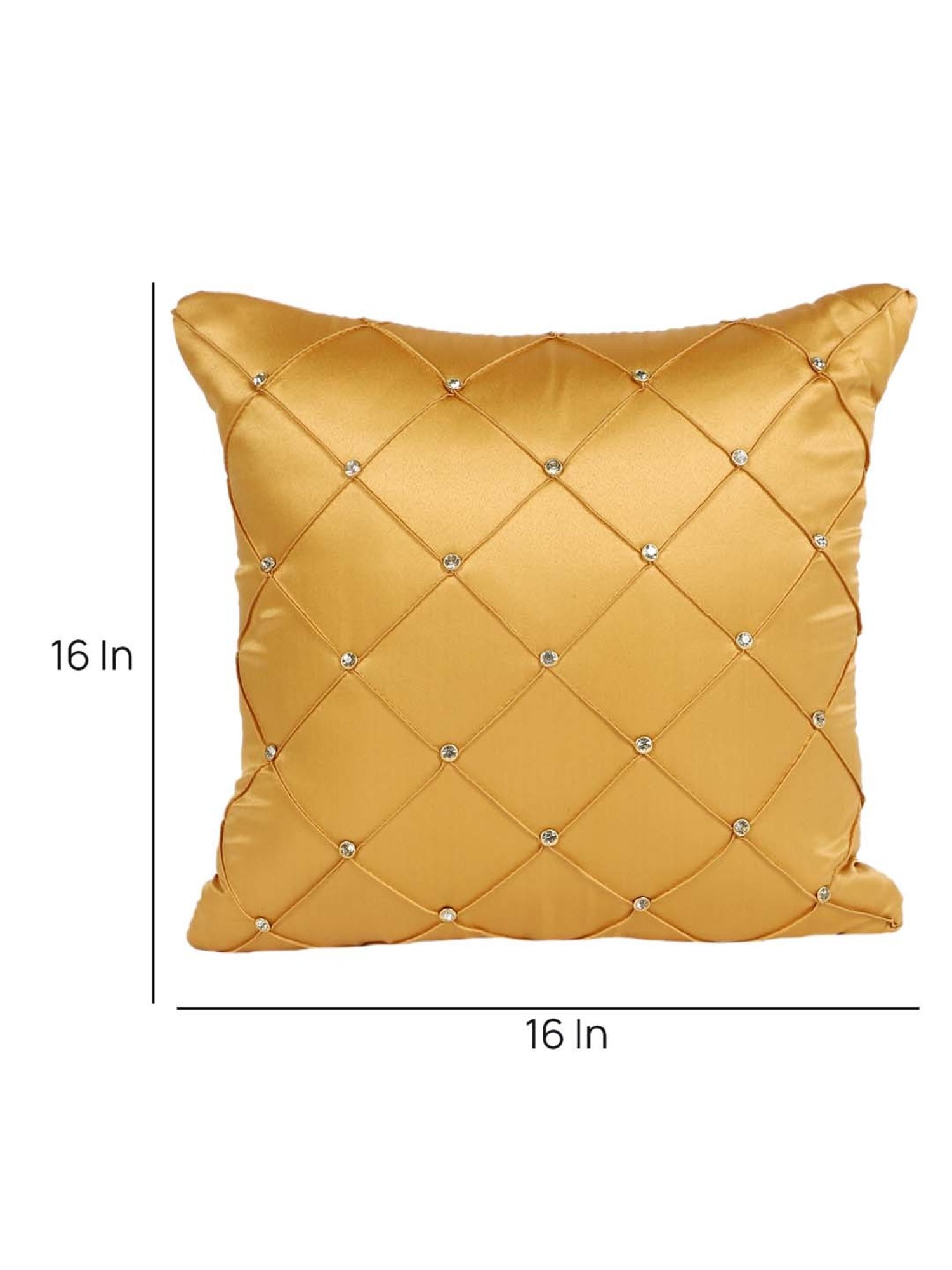 MFD HOME Furnishing Beige Satin Cushion Cover - Set of 2