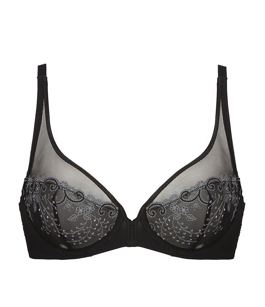 Simone Perele Unlined Sheer Embroidered Plunge Bra