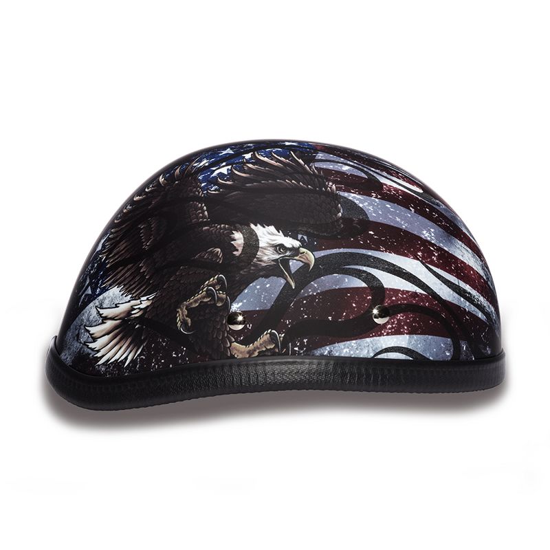 Daytona Helmets Premium Classic Eagle Novelty Non D.O.T Standard Motorcycle Helmet with Moisture Wicking Fabric, USA Flag Graphics
