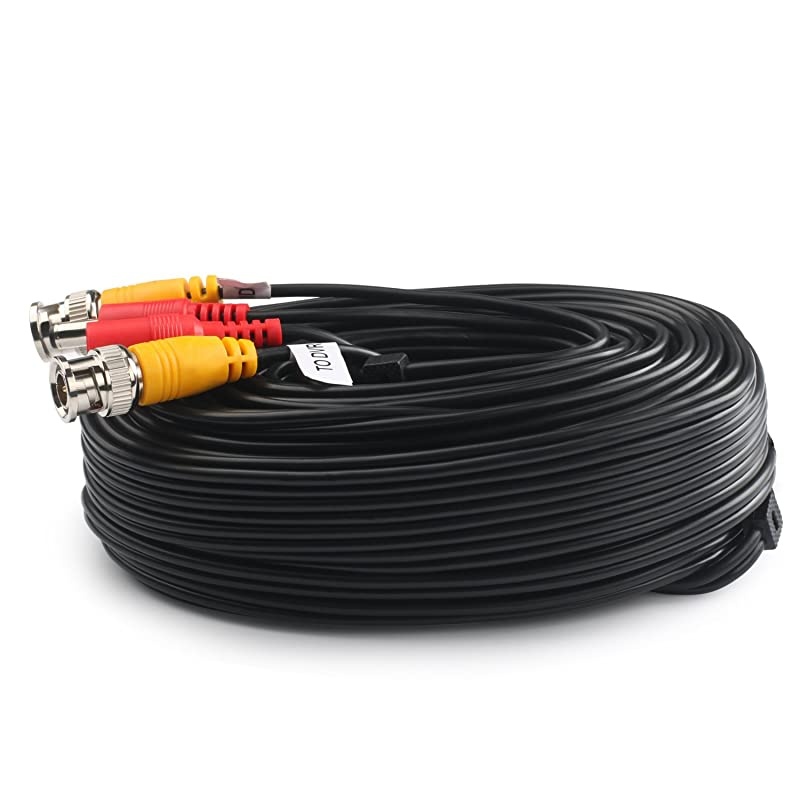 BNC Video Power Cable 4 Pack 60 Feet PreMade AllinOne Video Security Camera Cable Wire with Eight Connectors for CCTV DVR Surveillance System