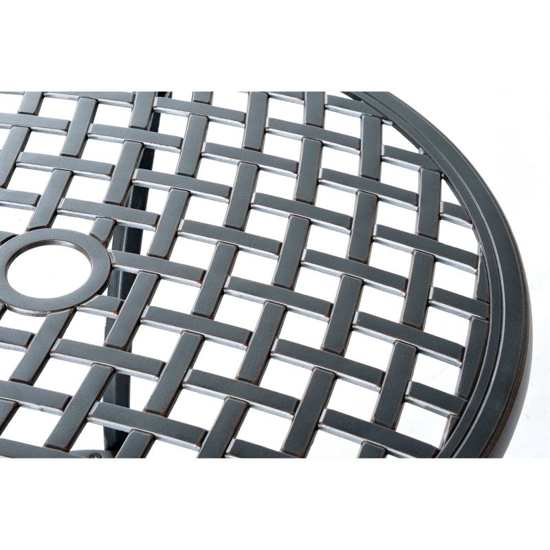 Cashel 3pc Topaz Cast Aluminum Patio Bistro Set with 24" Round Table - Alfresco Home LLC