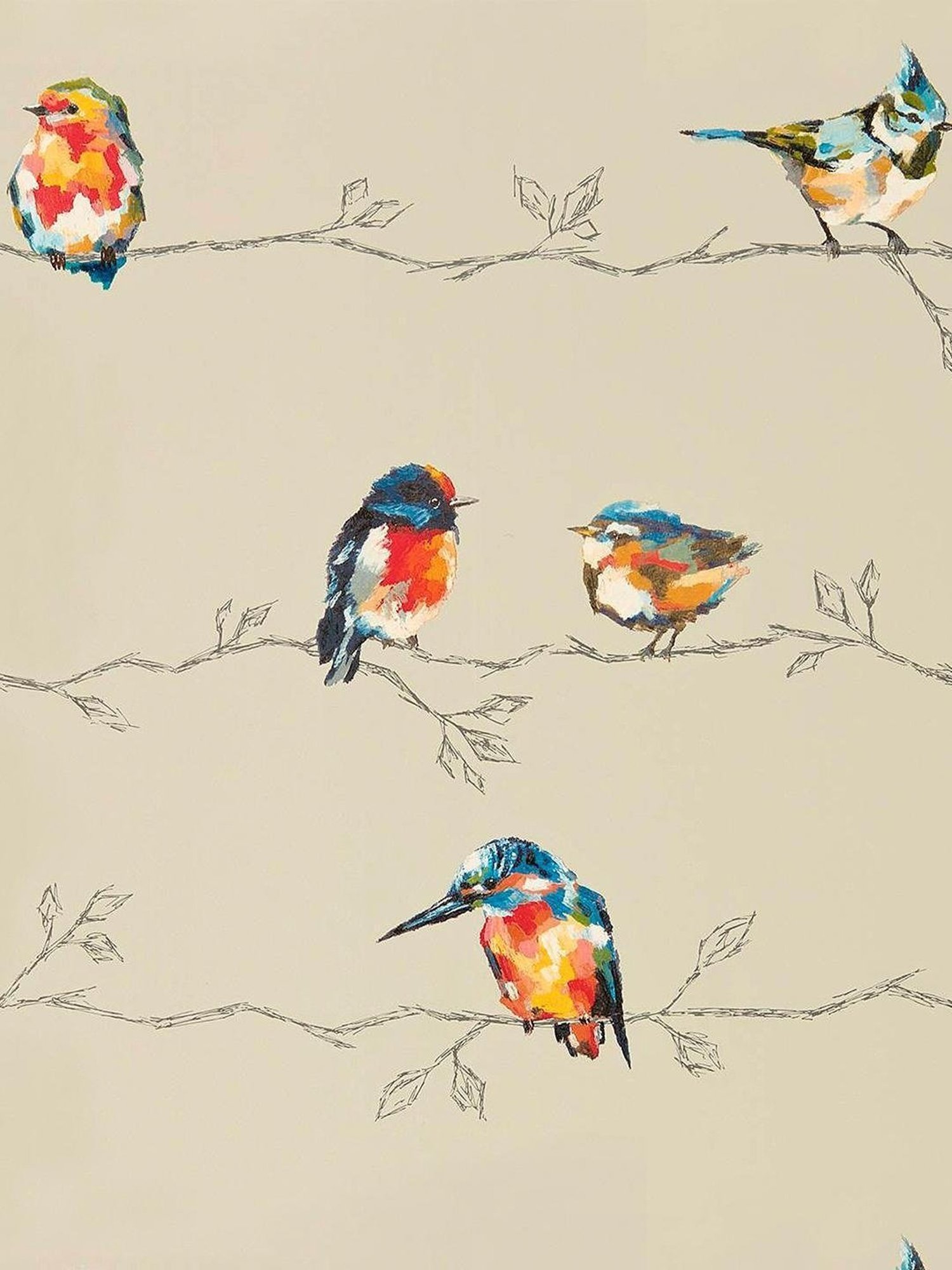 SPACES DRAPE STORY Elegent Digital Print Beige Polyester 5 ft Window Curtains - Set of 2