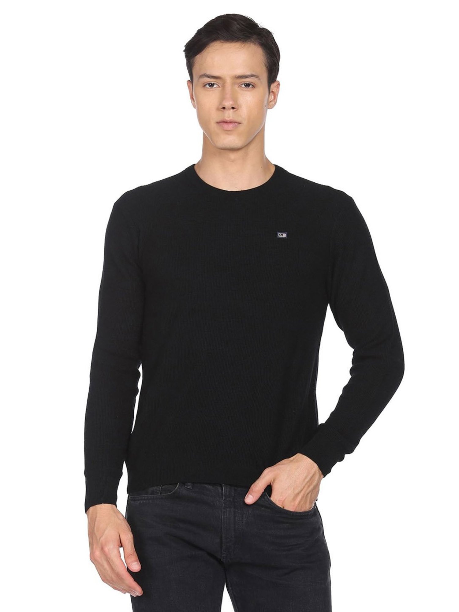 Arrow Sport Black Regular Fit Sweaters