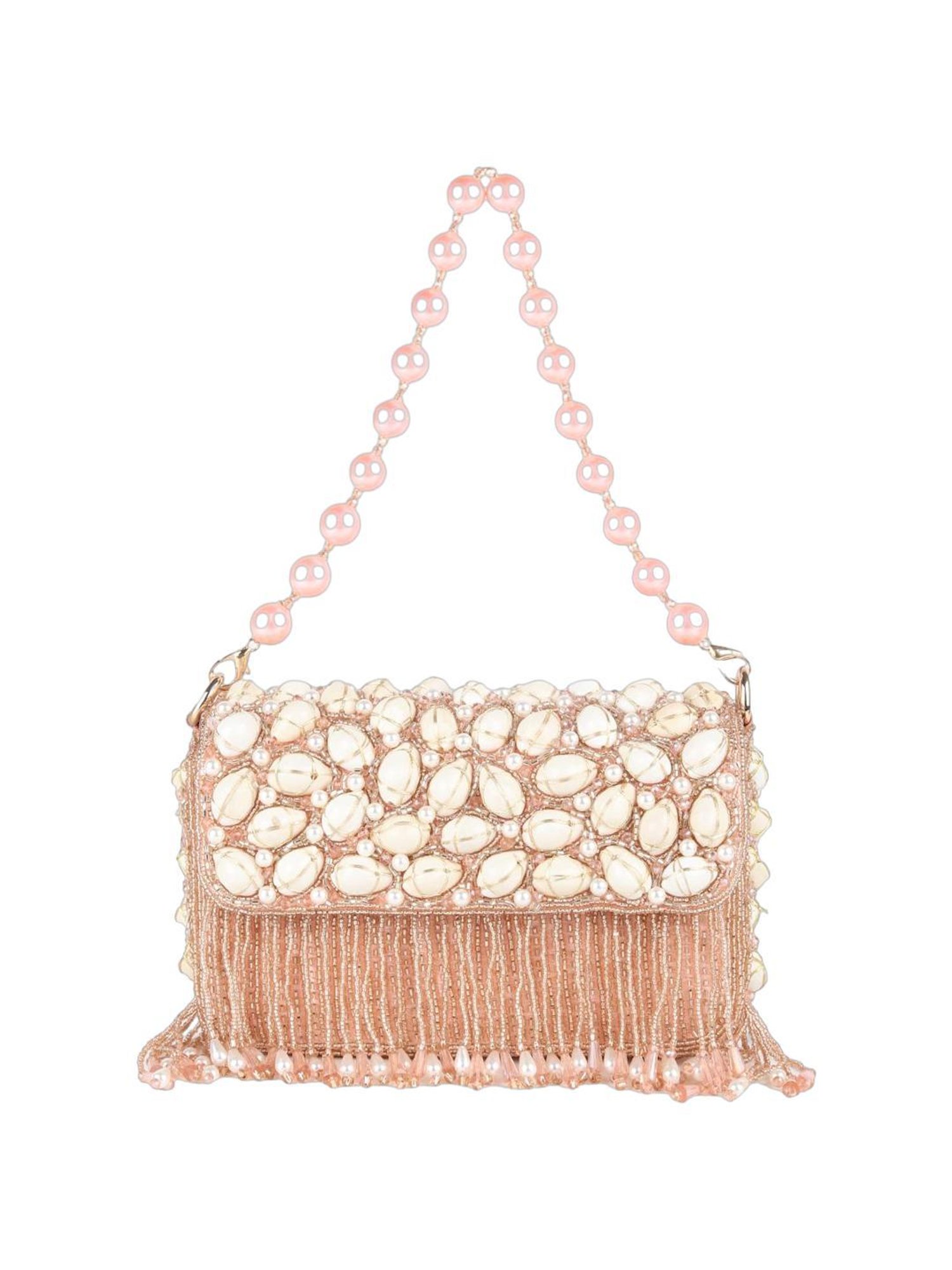 Odette Peach Fabric Clutch