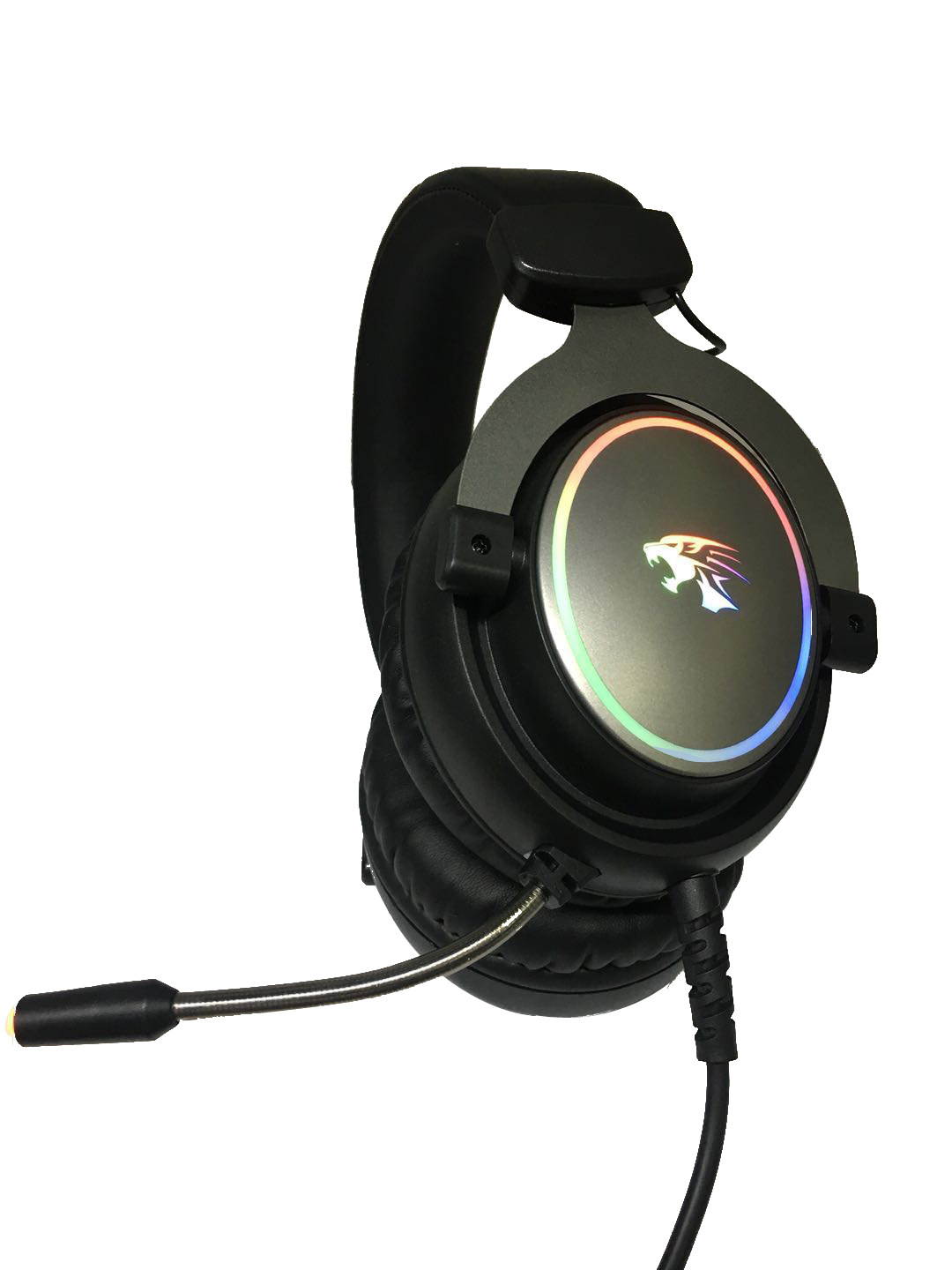 USB 7.1 RGB Gaming Headset Earphone with LED light Noise Canceling Over-Ear Wired Gaming Headphone With 360 Degree Rotation Omnidirectional Microphone for PC Gamer(USB 2.0 Plug)