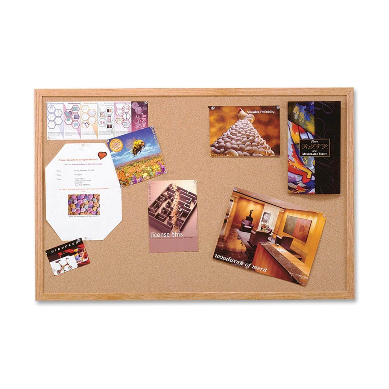 Ghent Push-Pin Bulletin Board, Cork, 48-1/2"H x 96-1/2"W, Natural   WK48