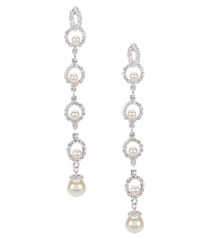 Cezanne Pearl Rings Linear Earrings