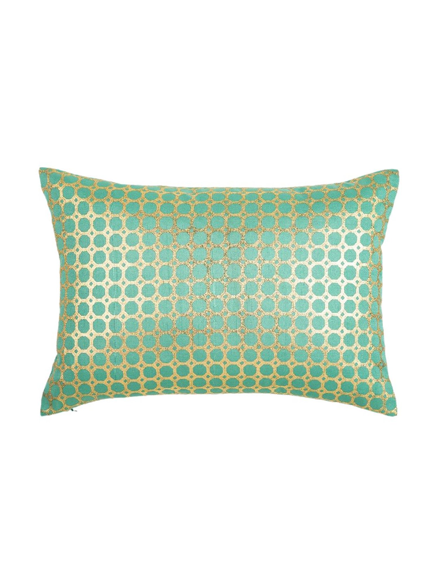 Home4U Green Poly Dupion Alani Cushion Cover