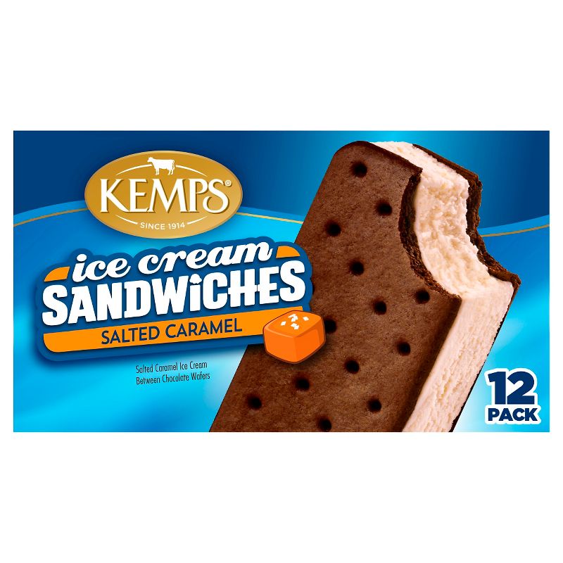 Kemps Salty Caramel Ice Cream Sandwich - 12pk