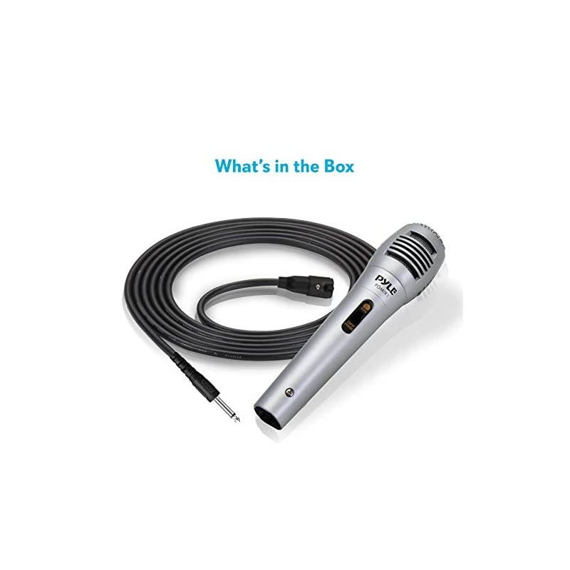 Wired Dynamic Microphone-Professional Moving Coil Unidirectional Handheld Mic with Built-in Acoustic Pop Filter, XLR Connector, Silver, Apple (PDMIK1)