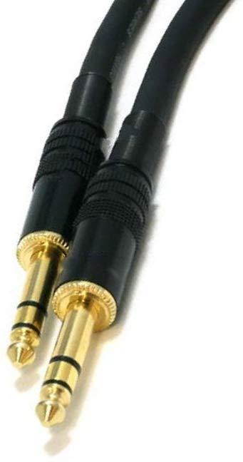 C&E 3 Pack Premier Series 1/4 Inch TRS or Stereo Phono Male to Male 16AWG Cable Gold, 6 Ft, CNE603087