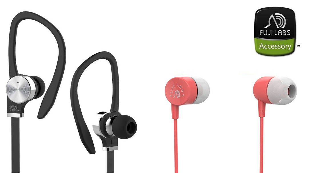 Fuji Labs AUFJ-SQWTS306BK and AUFJ-SQWMS101 Sonique 2-in-1 High Grade In-Line Mic Headphones BUNDLE