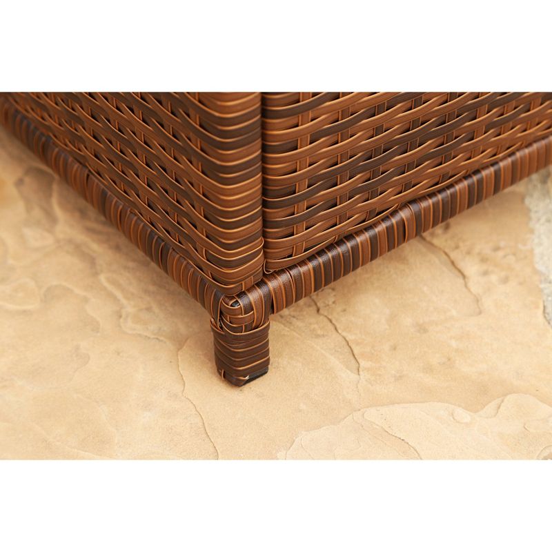 Manchester Outdoor Wicker Storage Ottoman Brown - Abbyson Living