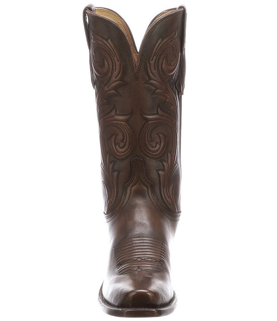 Lucchese Nicole Square Toe Leather Tall Western Boots