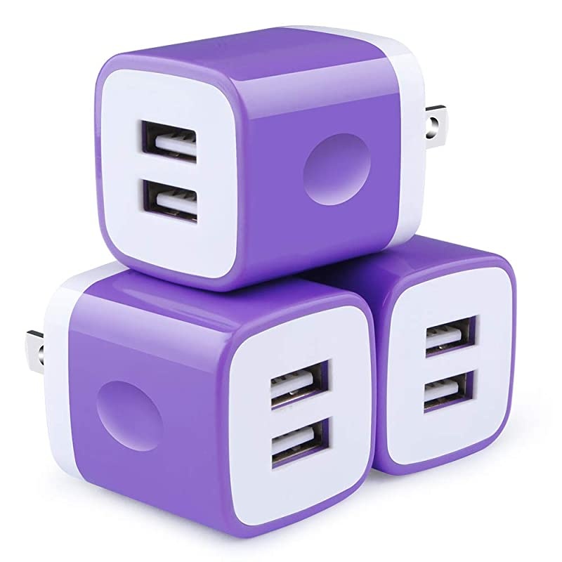 Block 3Pack 21A Wall Charger Plug Portable USB Cube Brick Quick Charger Adapter Compatible with iPhone 1111 Pro MaxXs MaxXsXRX876S6 Plus Moto G8 G7G7 PlusG7 PlayG7 PoweG6 Plus