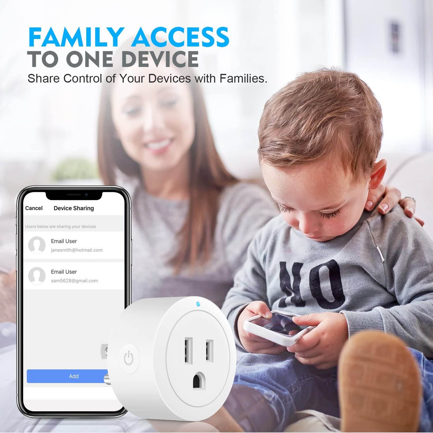 Smart Plug  wifi socket  Mini smart socket  No hub required 2.4Hz WiFi remote control  Remote control plug with timer function, smart plug supporting Amazon Alexa and Google Home White(4 - Pack)