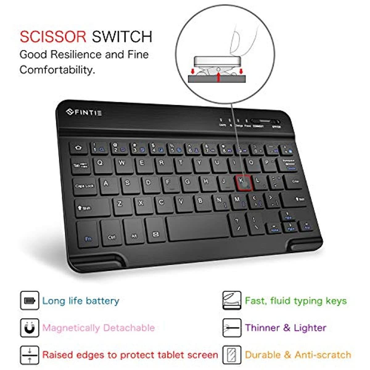 Fintie Keyboard Case for Samsung Galaxy Tab A 8.4 2020 Model SM-T307 (Verizon/T-Mobile/Sprint/AT&T), Slim Shell Lightweight Stand Cover with Detachable Wireless Bluetooth Keyboard, Black