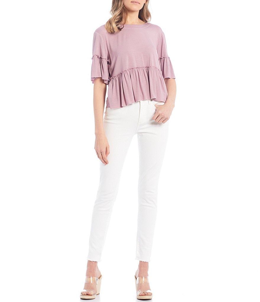 Originality Short Sleeve Boho Peplum Top