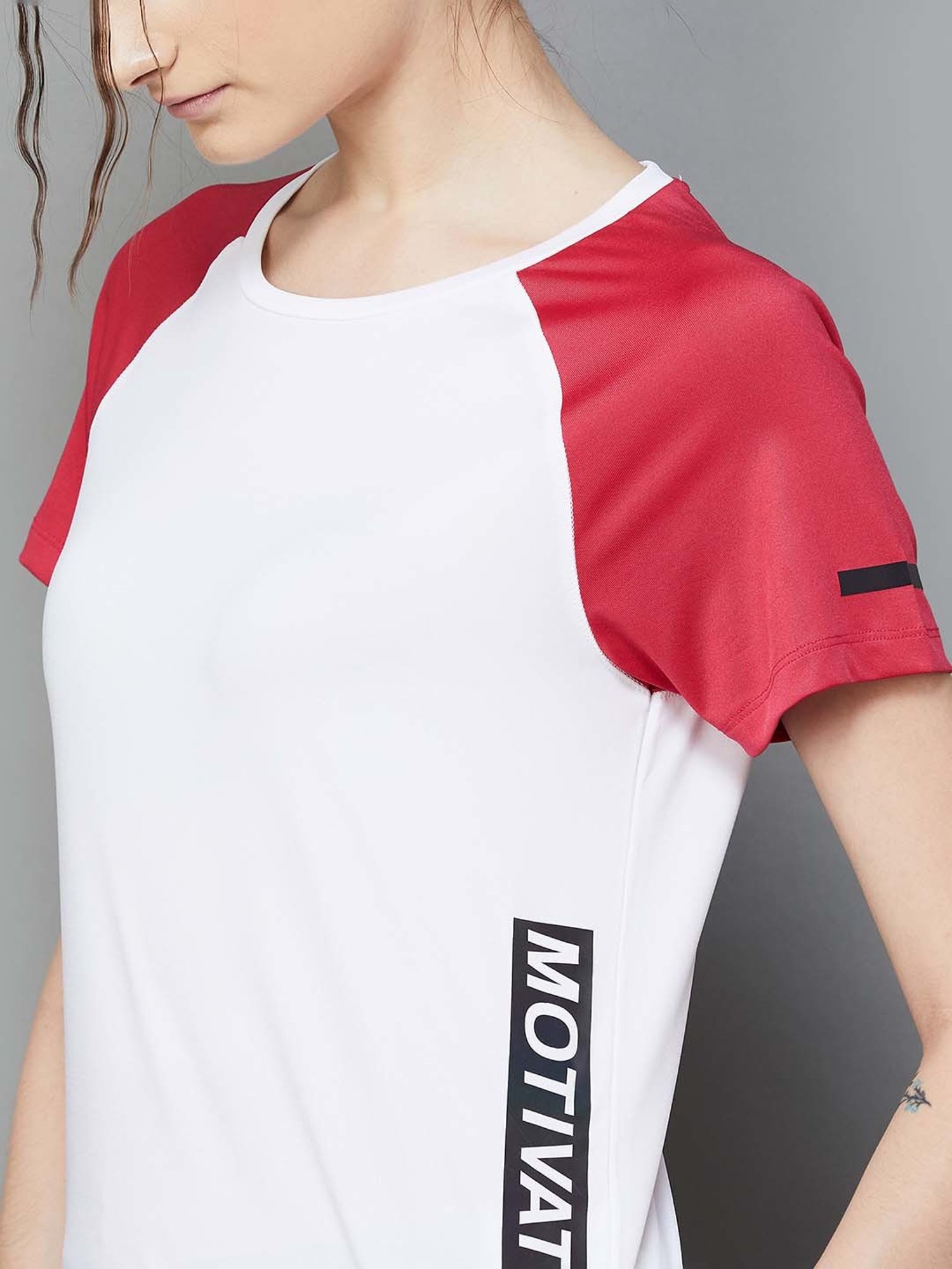KAPPA White & Red Printed Sports T-Shirt