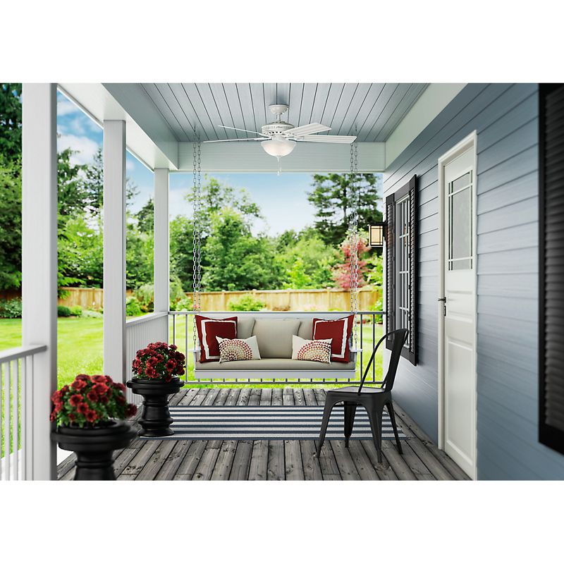 52" LED Beachcomber Damp Rated Ceiling Fan (Includes Energy Efficient Light Bulb) White - Hunter