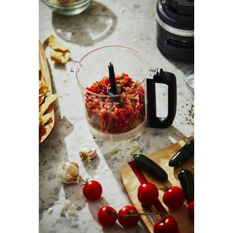 KitchenAid 2 Speed Pulsing Meal Prep Compact Mini Food Processor Chopper with 3.5 Cup Working Bowl, Contour Silver (Certified Refurbished)