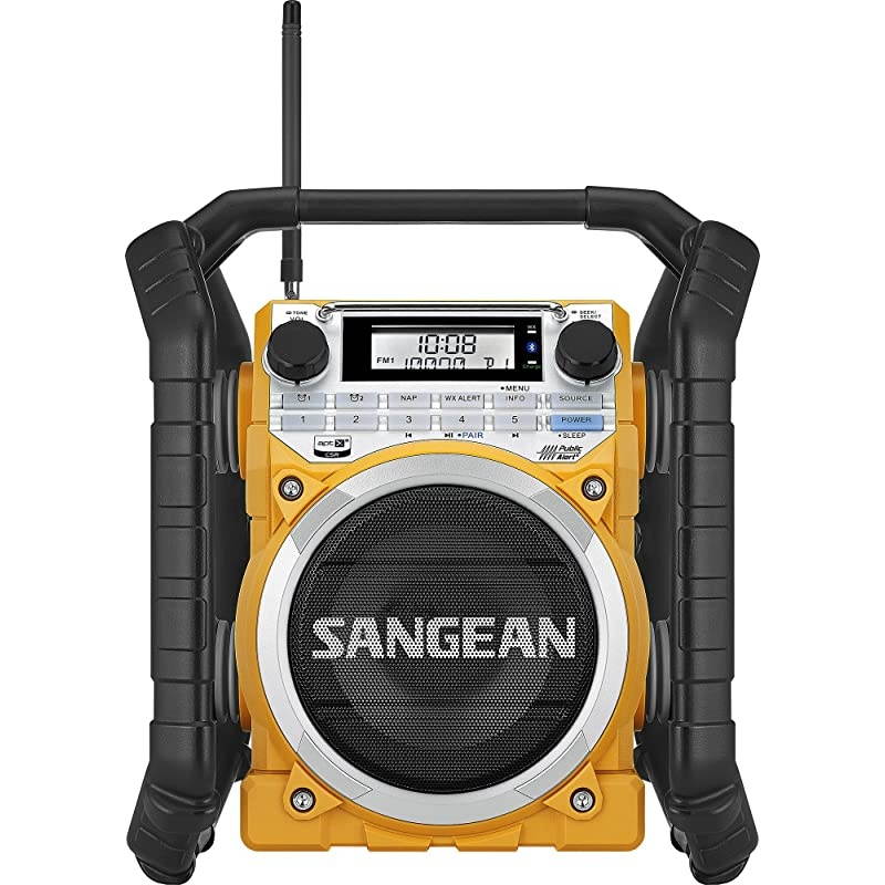U4 AM/FM-RBDS/Weather Alert/Bluetooth/Aux-in Ultra Rugged Rechargeable Digital Tuning Radio Yellow