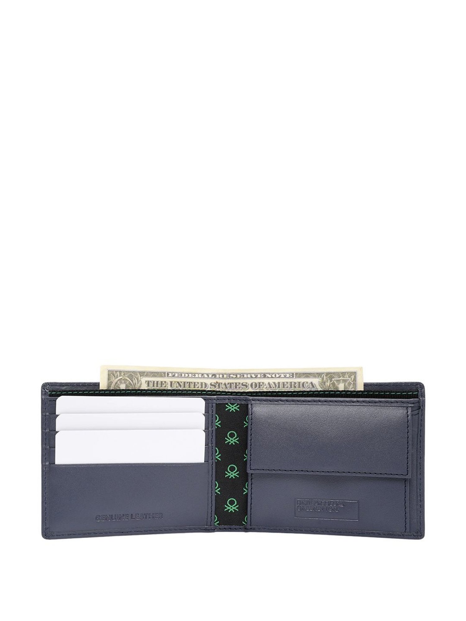 United Colors of Benetton Habry Navy Casual Leather Bi-Fold Wallet for men